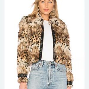 MAJORELLE Animal Print Teddy Jacket